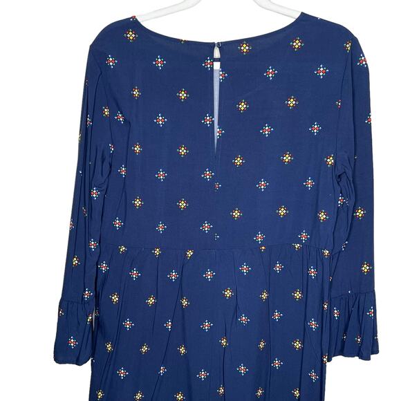 Old Navy Womens Medium Long Bell Sleeve Woven Shift Navy Georgetown Dress - Picture 7 of 9